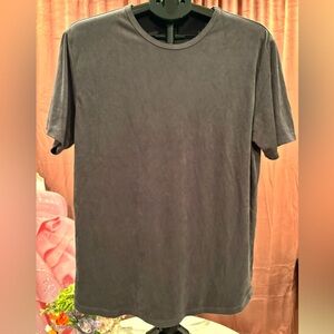 Forever 21 Charcoal Gray Short Sleeve Suede Tee